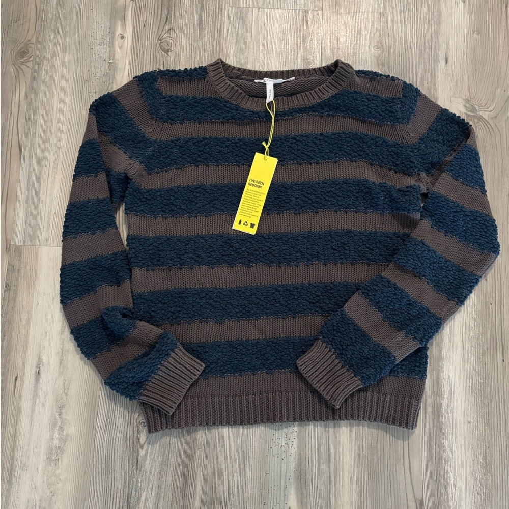 BCBG Brown and Blue Striped Sweater NWT